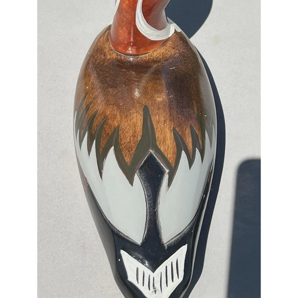 VTG Fetco Hand Carved Hand Painted Wooden Duck Decoy Glass Eyes 16" Bill To Tail - Picture 13 of 16